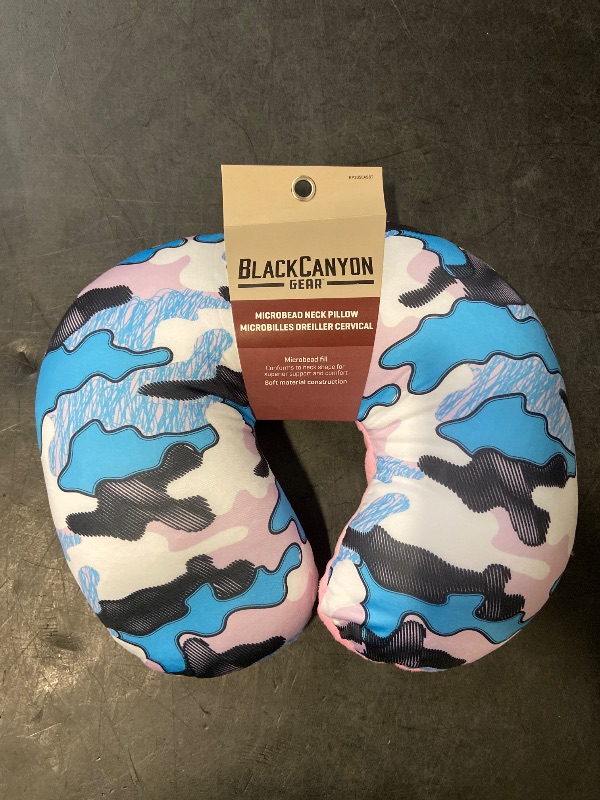 Photo 1 of BlackCanyon Outfitters RoadPro RP1056ASST Print Microbead Neck Pillow - Army Pink And Blue