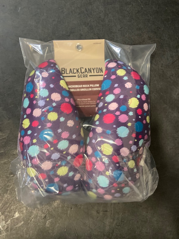 Photo 1 of BlackCanyon Outfitters RoadPro RP1056ASST Print Microbead Neck Pillow - Purple With Colored dots