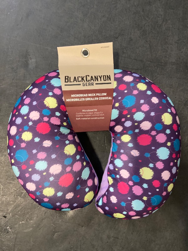 Photo 1 of BlackCanyon Outfitters RoadPro RP1056ASST Print Microbead Neck Pillow - Purple With Colored dots