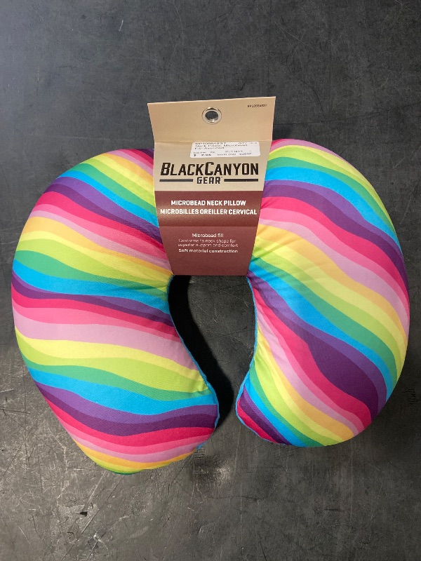 Photo 1 of BlackCanyon Outfitters RoadPro RP1056ASST Print Microbead Neck Pillow - Blue Rainbow