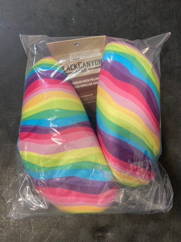 Photo 1 of BlackCanyon Outfitters RoadPro RP1056ASST Print Microbead Neck Pillow - Blue Rainbow