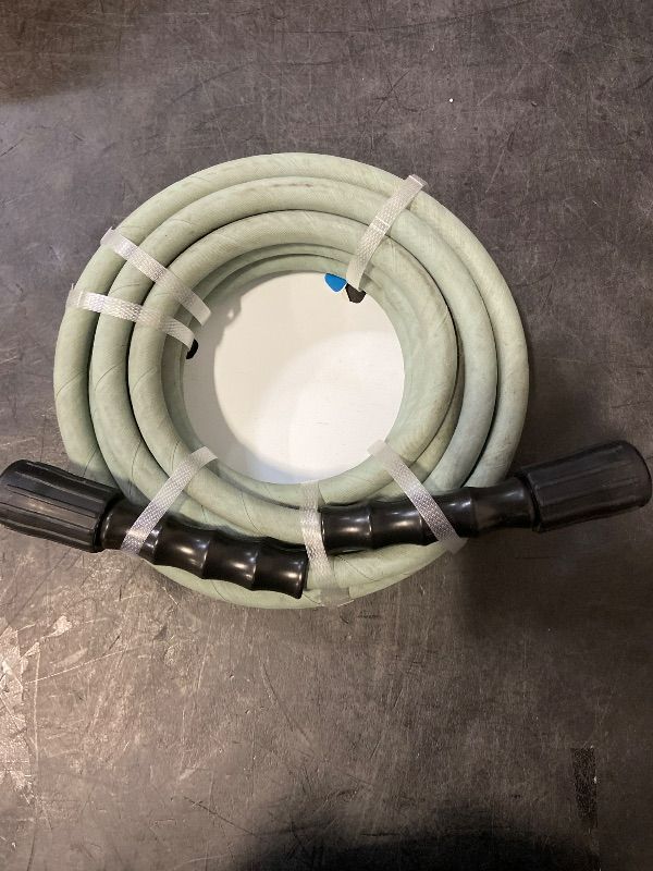 Photo 1 of 1/4 in. x 25 ft. 3000 PSI Rubber Pressure Washer Hose, Non-Marking with M22 Fittings