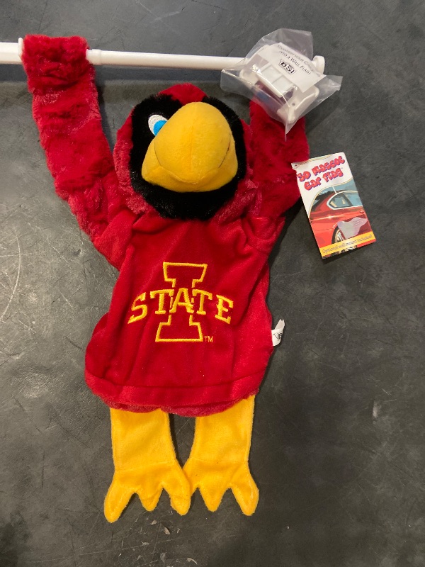 Photo 1 of BSI Iowa State Cyclones Mascot Hanging Car Flag 