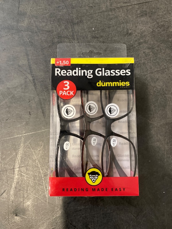 Photo 1 of 3 Pack Reading Glasses for Dummies +1.50 Brown Black 