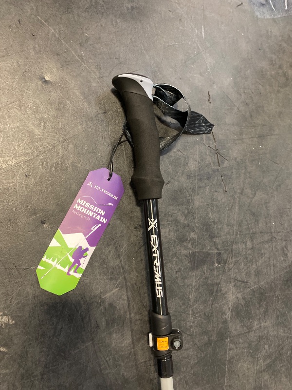 Photo 1 of (Grey) Extremus Collapsible Trekking Pole for Hiking, Lightweight Hiking Poles, 1-pc Pack Durable Aluminum Adjustable Walking Sticks with Quick Lock System for Camping, Travel, Seniors, Men, Women
