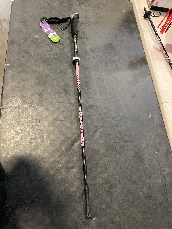 Photo 1 of (Pink) Extremus Collapsible Trekking Pole for Hiking, Lightweight Hiking Poles, 1-pc Pack Durable Aluminum Adjustable Walking Sticks with Quick Lock System for Camping, Travel, Seniors, Men, Women
