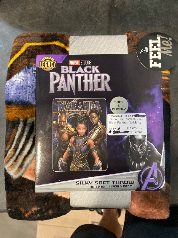 Photo 1 of 46" X 60" Black Panther Silk Touch Throw
