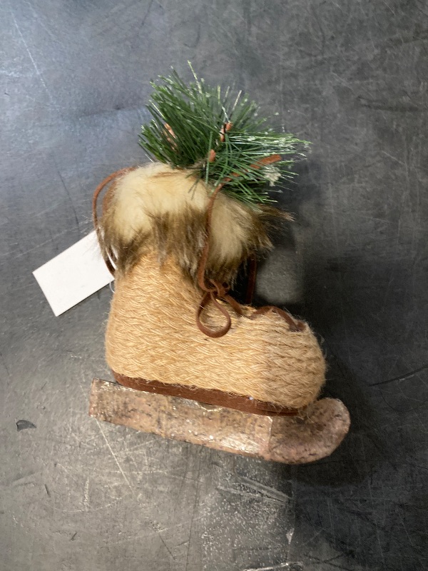 Photo 1 of (Tan)Hanging Ice Skate, Winter Decoration,
