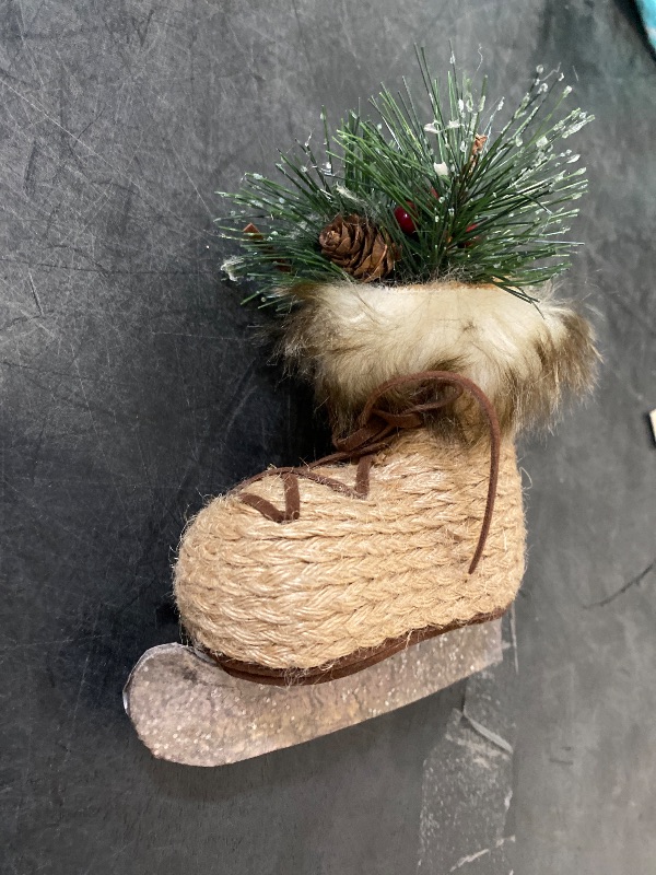 Photo 1 of (Tan)Hanging Ice Skate, Winter Decoration,