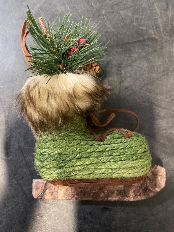 Photo 1 of (Green)Hanging Ice Skate, Winter Decoration,