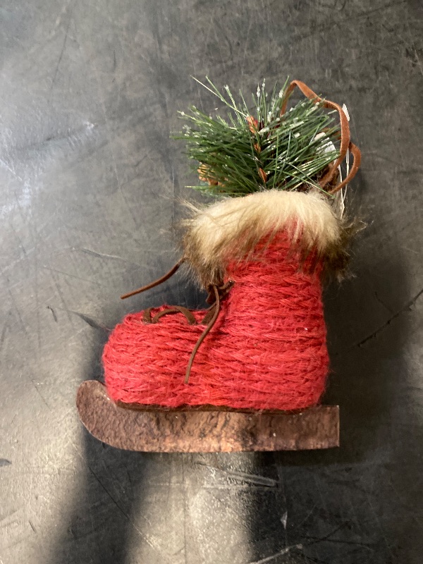 Photo 1 of (Red)Hanging Ice Skate, Winter Decoration,
