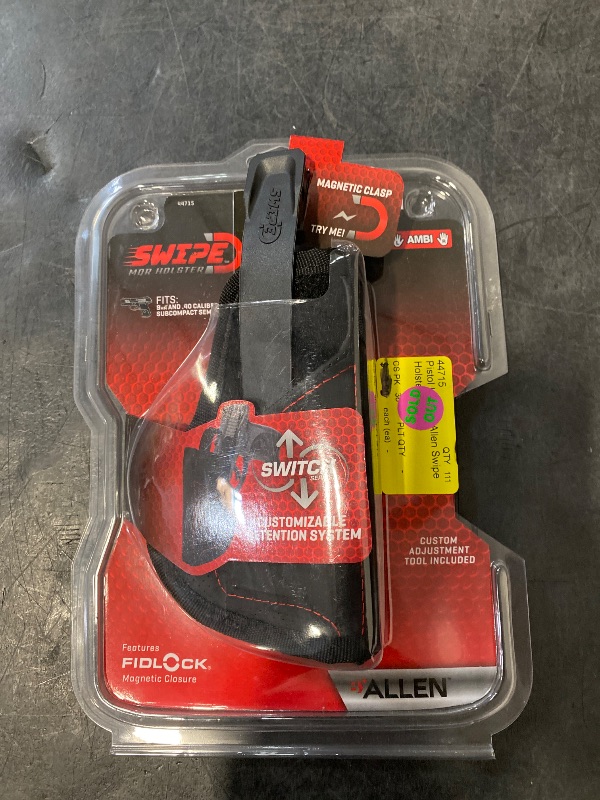 Photo 1 of Allen Company Swipe Switch Holster, Size 05 - Black/Subcompact 9mm and .40cal Semi-Autos