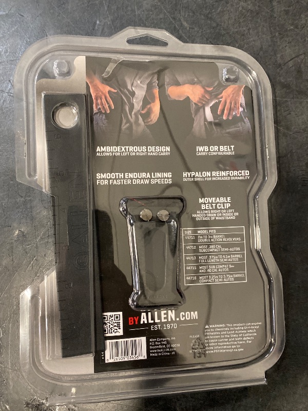 Photo 1 of Allen Company Swipe Switch Holster, Size 05 - Black/Subcompact 9mm and .40cal Semi-Autos