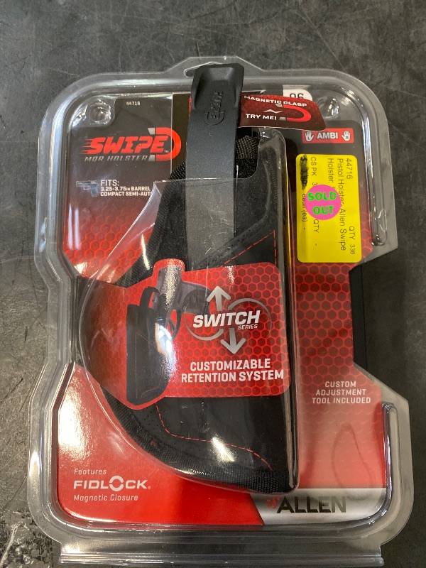 Photo 1 of Allen Company Swipe Switch Holster, Size 06 - Black, Size 06: Most 3.25 to 3.75 inch Barrel Compact Semi-Autos
