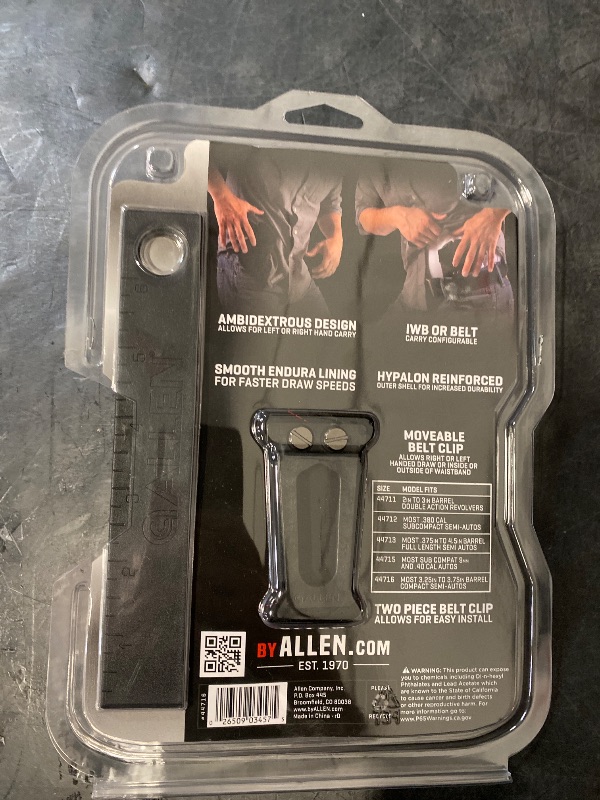 Photo 1 of Allen Company Swipe Switch Holster, Size 06 - Black, Size 06: Most 3.25 to 3.75 inch Barrel Compact Semi-Autos
