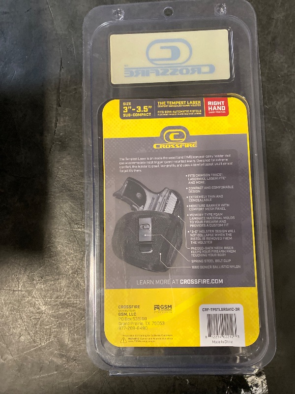 Photo 1 of Crossfire Elite Tempest Inside Waist Band Holster, Laser, 03 Compact, Right