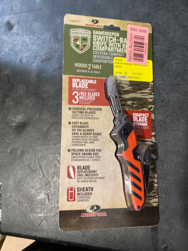 Photo 1 of Allen Gamekeepers Hunting Knife, Switchback Folding Knife with Blade mpartment by Allen, Blades Replaceable, 3 Blades luded, Blade Replacement Tool luded, Sheath luded, Orange/Black, One Size