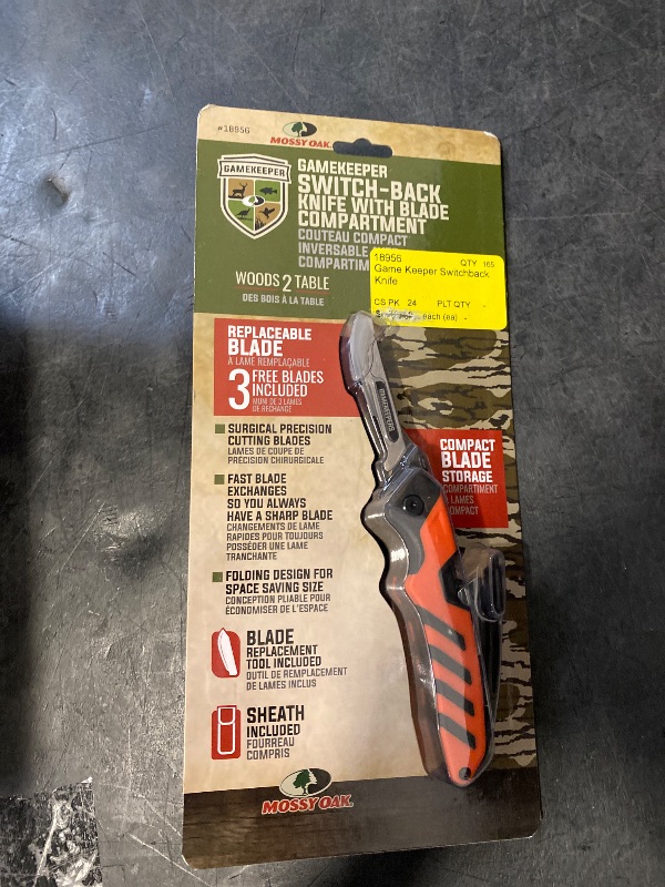 Photo 1 of Allen Gamekeepers Hunting Knife, Switchback Folding Knife with Blade mpartment by Allen, Blades Replaceable, 3 Blades luded, Blade Replacement Tool luded, Sheath luded, Orange/Black, One Size