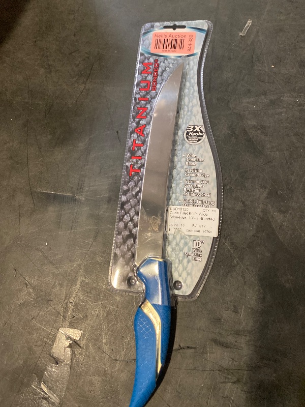 Photo 1 of Cuda Knives Cuda Semi Flex Fillet 10 in Fixed Blade Knife, 10in, German 4116 Steel, Standard Edge, Blue, Synthetic Handle, 18120
