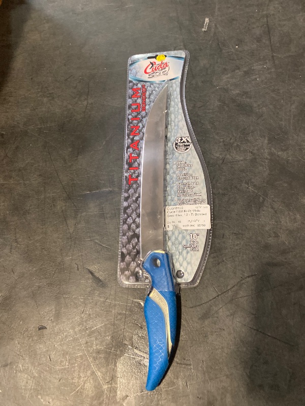 Photo 1 of Cuda Knives Cuda Semi Flex Fillet 10 in Fixed Blade Knife, 10in, German 4116 Steel, Standard Edge, Blue, Synthetic Handle, 18120
