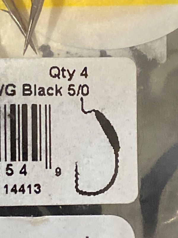 Photo 1 of Big Bite Baits Weighted Hook 5/0-1/4 OZ (4 Pack)