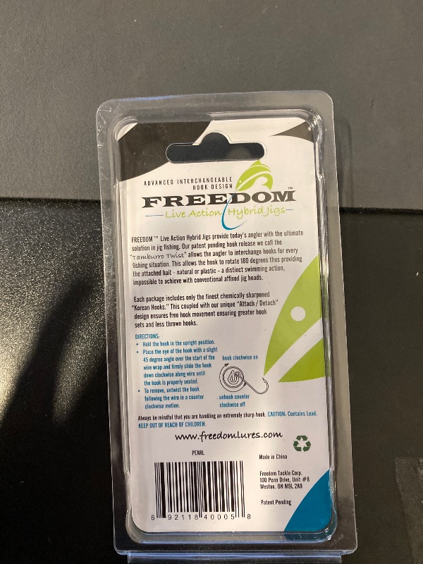 Photo 1 of Freedom Tackle Zodiac Live Action Hybrid Jig, Pearl, 1/2 oz.