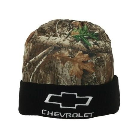 Photo 1 of Chevrolet Camo Beanie – Ribbed Knit Winter Hat with Realtree Edge Camo Embroidered Logo One Size
