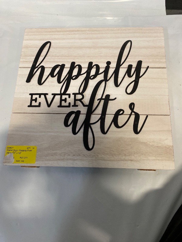 Photo 1 of Brownlow Gifts Decorative Wood Pallet Sign, 12 x 12-Inches, Happily Ever After