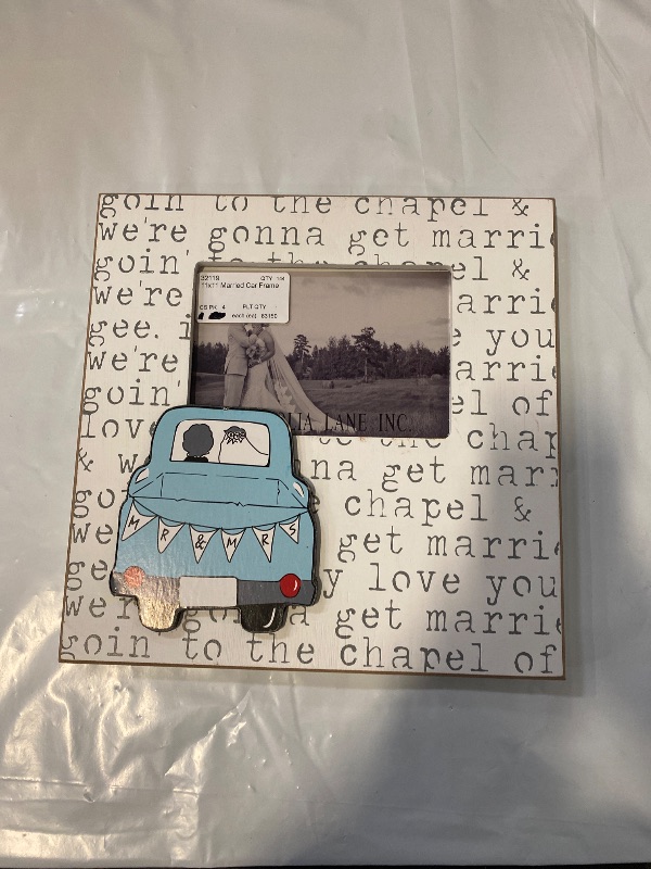 Photo 1 of 11x11 Inch Just Married Car Picture Frame 