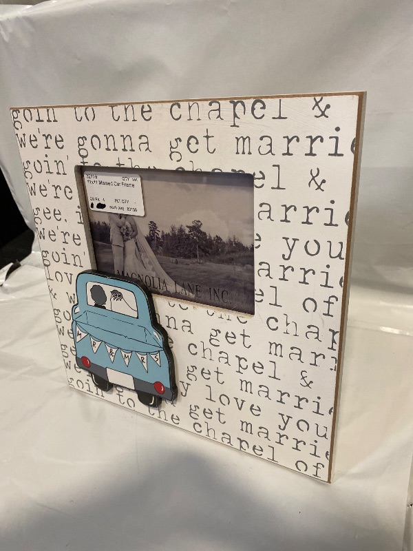 Photo 1 of 11x11 Inch Just Married Car Picture Frame 