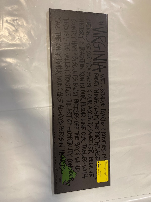 Photo 1 of 18 inch x 6 Inch Define Virginia Sign