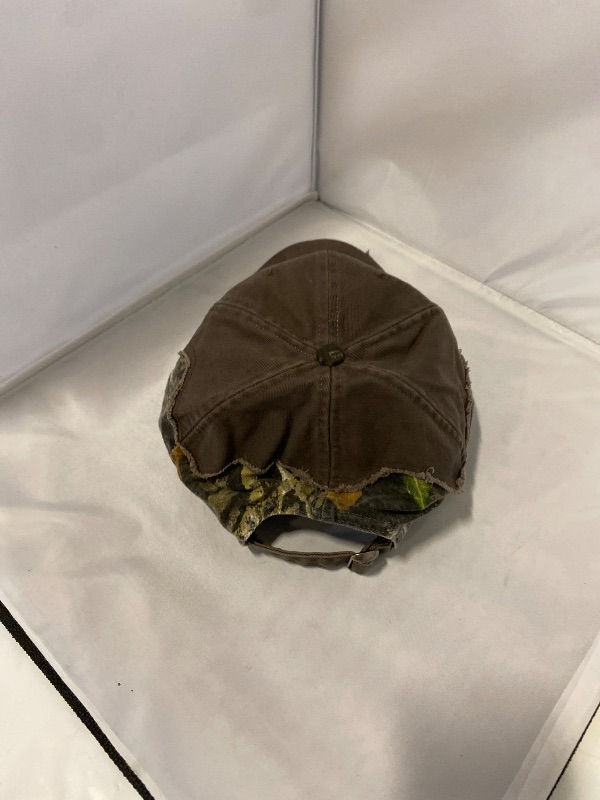 Photo 1 of Dad Hat Adjustable Green Camouflage Baseball Cap Distressed