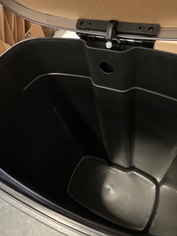 Photo 1 of 50 L / 13 Gal Hands-Free Stainless Steel Commercial/Kitchen Step Trash Can, Rectangular Fingerprint-Resistant Soft Close Lid Garbage Can