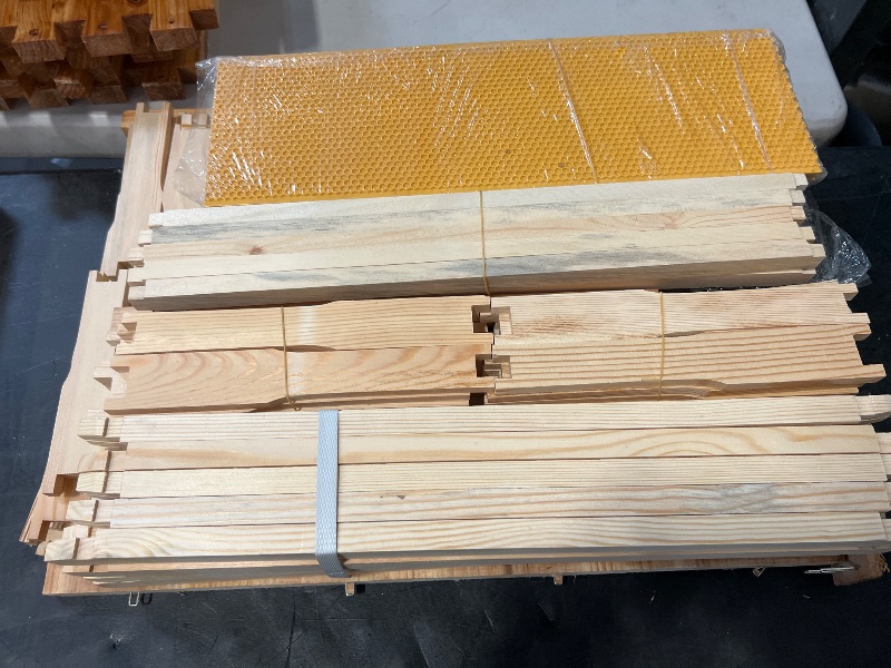 Photo 1 of 10-Frame Langstroth Beehive Kit, 3-Layer Beeswax Coated Bee Hive with 2 Deep and 1 Medium Boxes, Professional Beekeeping Starter Set