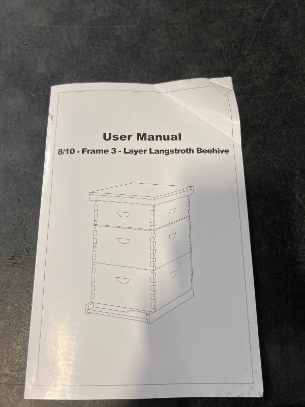Photo 1 of 10-Frame Langstroth Beehive Kit, 3-Layer Beeswax Coated Bee Hive with 2 Deep and 1 Medium Boxes, Professional Beekeeping Starter Set