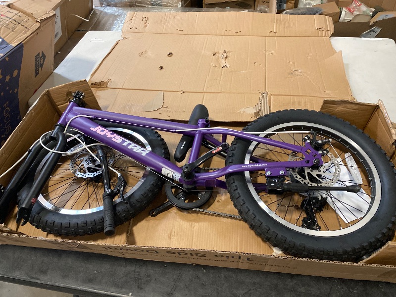 Photo 1 of JOYSTAR 20 Inch Mountain Bike for Kids Ages 7-12 Year Old, 3-Inch Wide Knobby Tires, 7 Speed Shimano Drivetrain, Disc Brakes, Fat Tire Kids Bicycles for Boys Girls