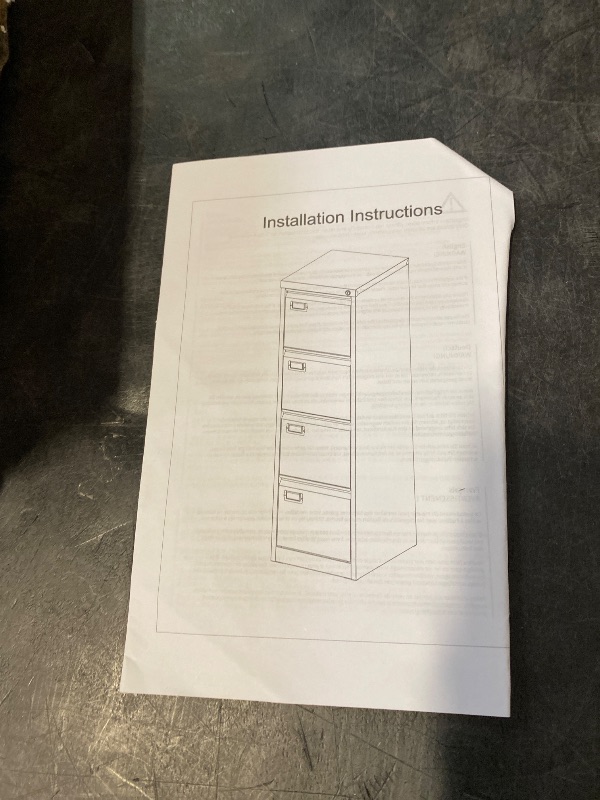 Photo 1 of AUHUP 4 Drawer Metal File Cabinet with Lock, White Vertical Filing Storage Cabinet for Home Office White 