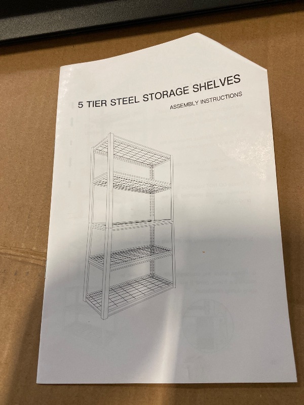 Photo 1 of 2000lbs Heavy Duty Garage Shelving, 5-Tier Adjustable Storage Shelves, 72" H x46 W x 19.6" D, Utility Metal shelvingfor Warehouse, Basement, Garage