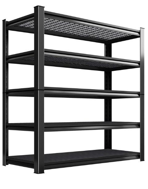 Photo 1 of 2000lbs Heavy Duty Garage Shelving, 5-Tier Adjustable Storage Shelves, 72" H x46 W x 19.6" D, Utility Metal shelvingfor Warehouse, Basement, Garage