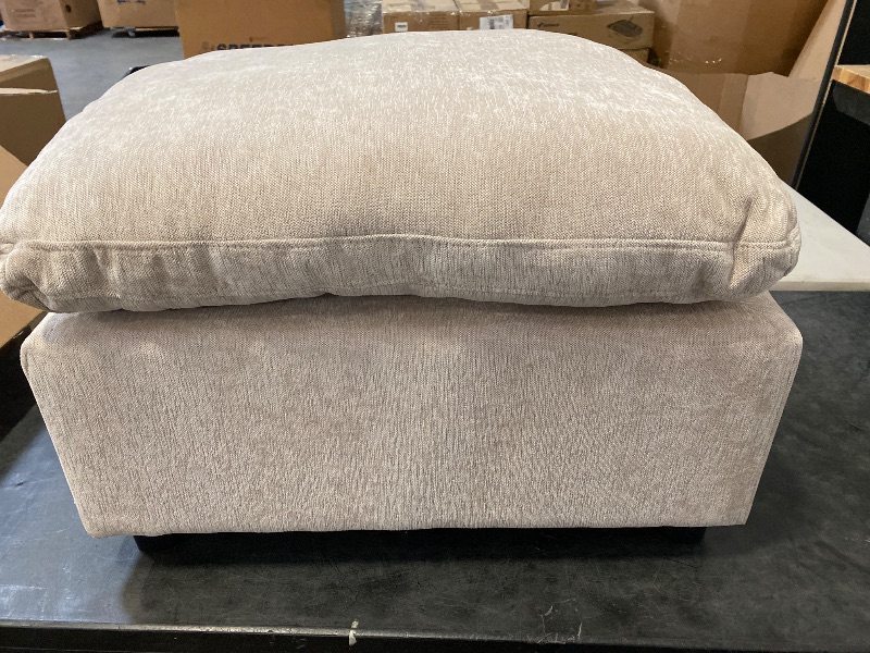 Photo 1 of 27.5'' Square Upholstered Ottoman for L/U Shaped Chenille Modular Sofa Beige
