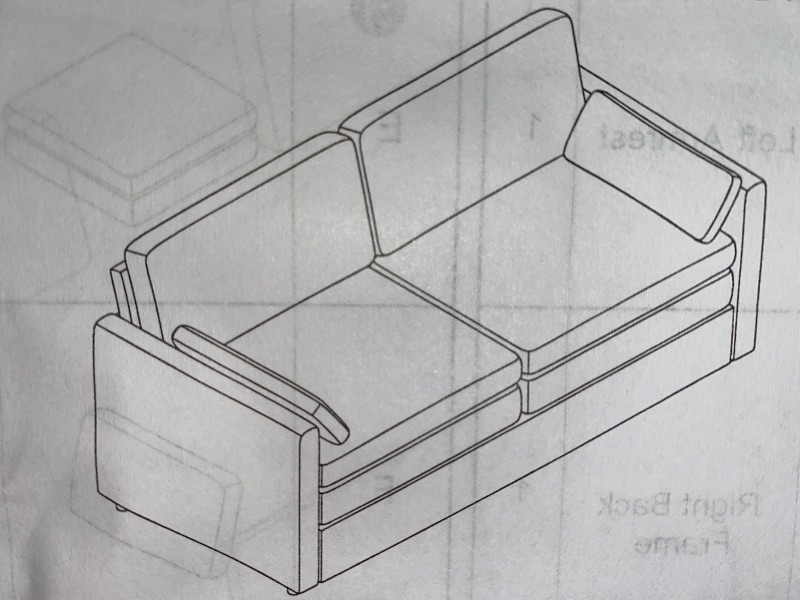 Photo 1 of 02SE-BU 2 Seats Sofa - Premium Seating Solution For Two Blue