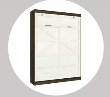 Photo 1 of Farmhouse Style Murphy Wall Full Size Matress White/Brown
