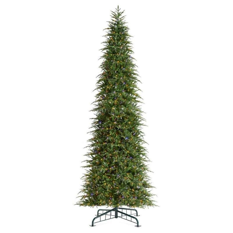 Photo 1 of Partial Set Box A - Mid To Top Only 15 Ft. Pre-Lit Green Slim Fir Artificial Christmas Tree with 1500 Warm White/Multi-color LED Lights