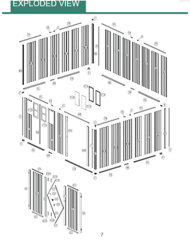 Photo 1 of Partial Set Box 1- Frame and Wall Paneling -YitaHome 8 x 10 ft Metal Garage Shed with Sloped Roof & Window FTPLSS-4126