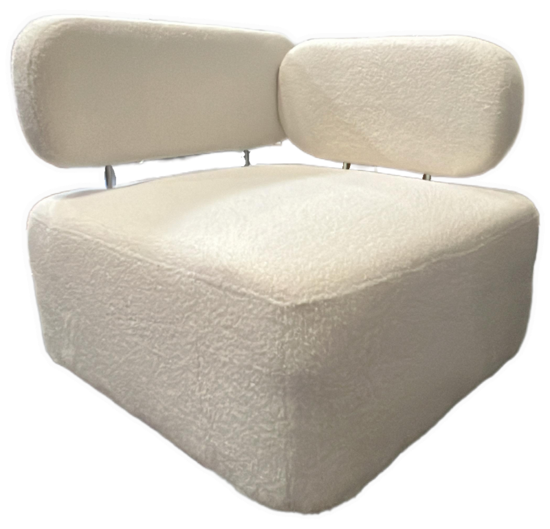 Photo 1 of Zesthouse White Boucle Corner Piece Adjustable Back Rest - Can Connect To Boucle Sofa's 
