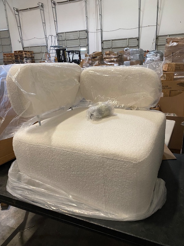 Photo 1 of Zesthouse White Boucle Corner Piece Adjustable Back Rest - Can Connect To Boucle Sofa's 