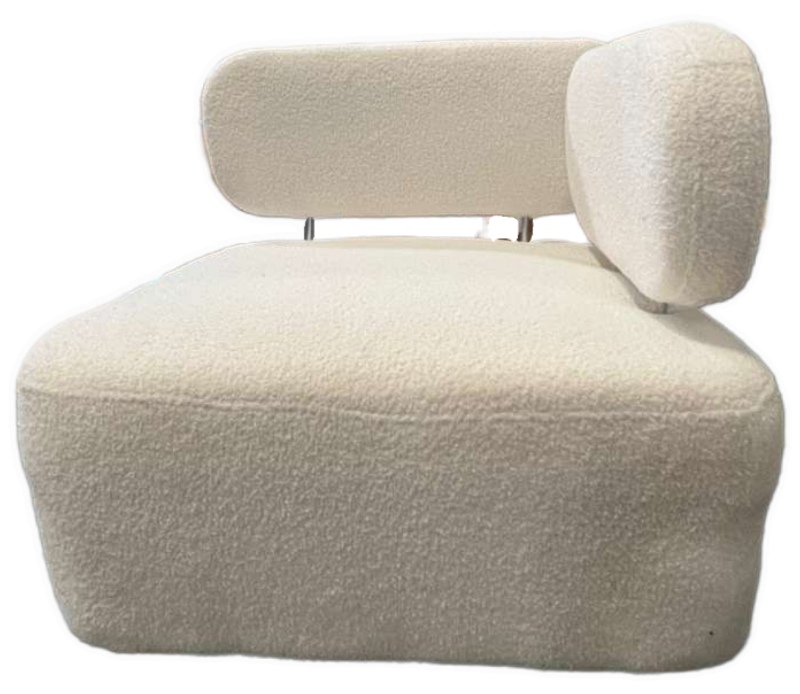 Photo 1 of Zesthouse White Boucle Corner Piece Adjustable Back Rest - Can Connect To Boucle Sofa's 