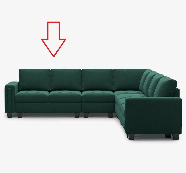 Photo 1 of Partial Set Box B - Belffin Huvona Pull-out Sofa Velvet Myrtle Green - 18.5" Off Floor - 20.9" Cushions - 47.2" Long