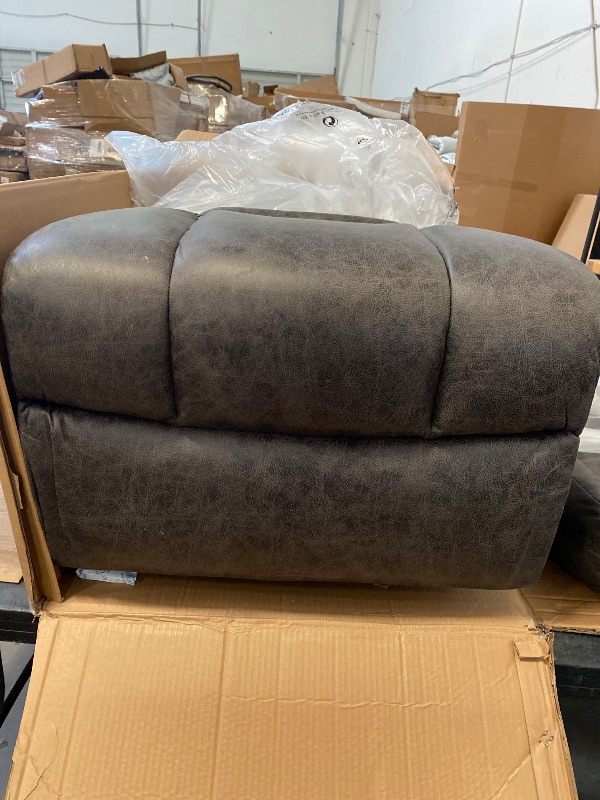 Photo 1 of Partial Set, Box 1 of 2 - Bottom of Recliner- CDCASA Oversized Power Lift Recliner Chair with Massage and Heat for Elderly, Overstuffed Wide Recliners, Breathable Leather Lift Chairs w/Metal Cup Holders, USB & Type-C Ports, Matte Grey
