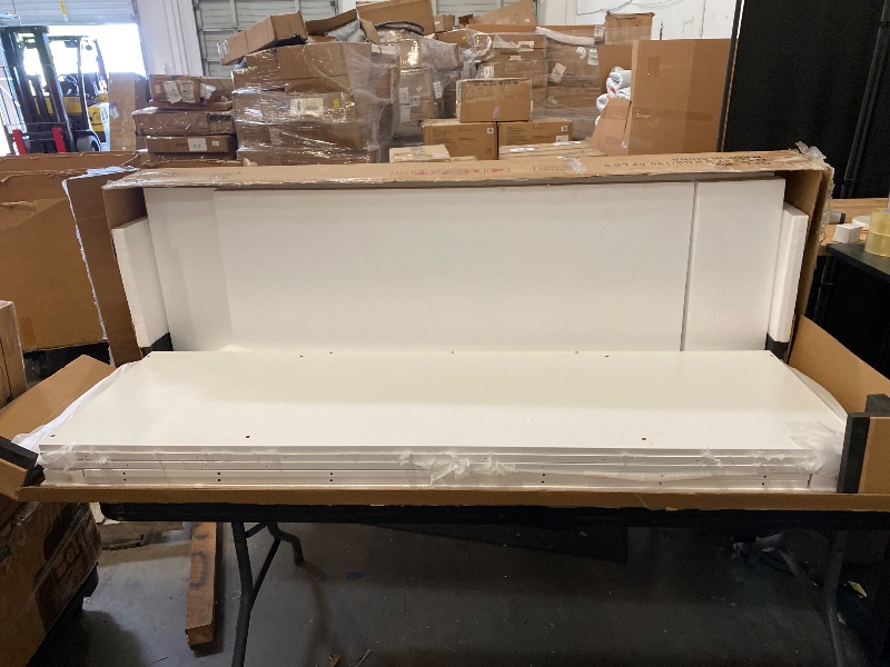 Photo 1 of Partial Set, Box 2 of 3 - Side and Back Panels -4 Door Armoire Wardrobe Closet Cabinet with Drawers and LED Lights, Multi-Tier Shelves, Hanging Rod & 4 Louver Doors, Large Capacity Storage Wardrobe Armoire for Bedroom(4 Doors White) | 4 Door, Armoire, wit